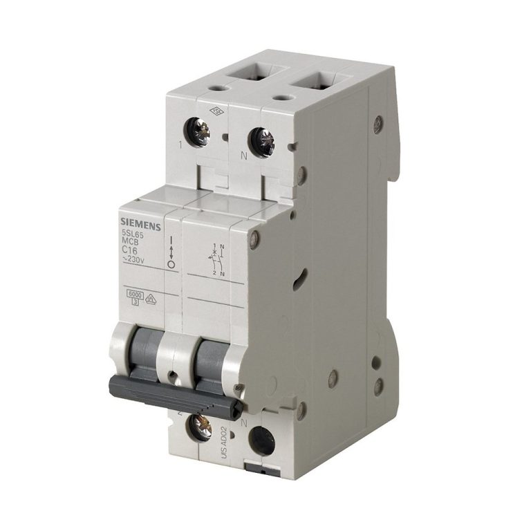 کلید مینیاتوری 16 آمپر تک پل+نول 6 کیلو آمپر زیمنس تیپ C کد 5SL6516-7