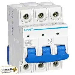 کلید مینیاتوری 10 آمپر چینت KUNLUN سه فاز با قدرت قطع 6 کیلو آمپر کد NXB-63 3P C10(R) 6KA